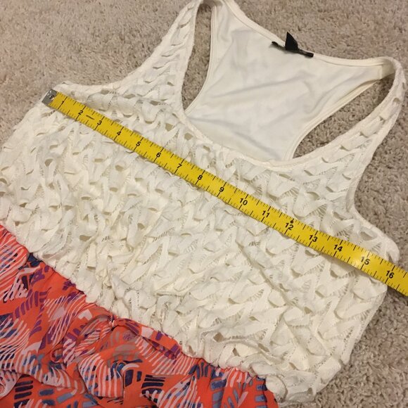 City Triangles Cream Crochet Top Side Slit Mini Maxi Dress - Picture 13 of 16